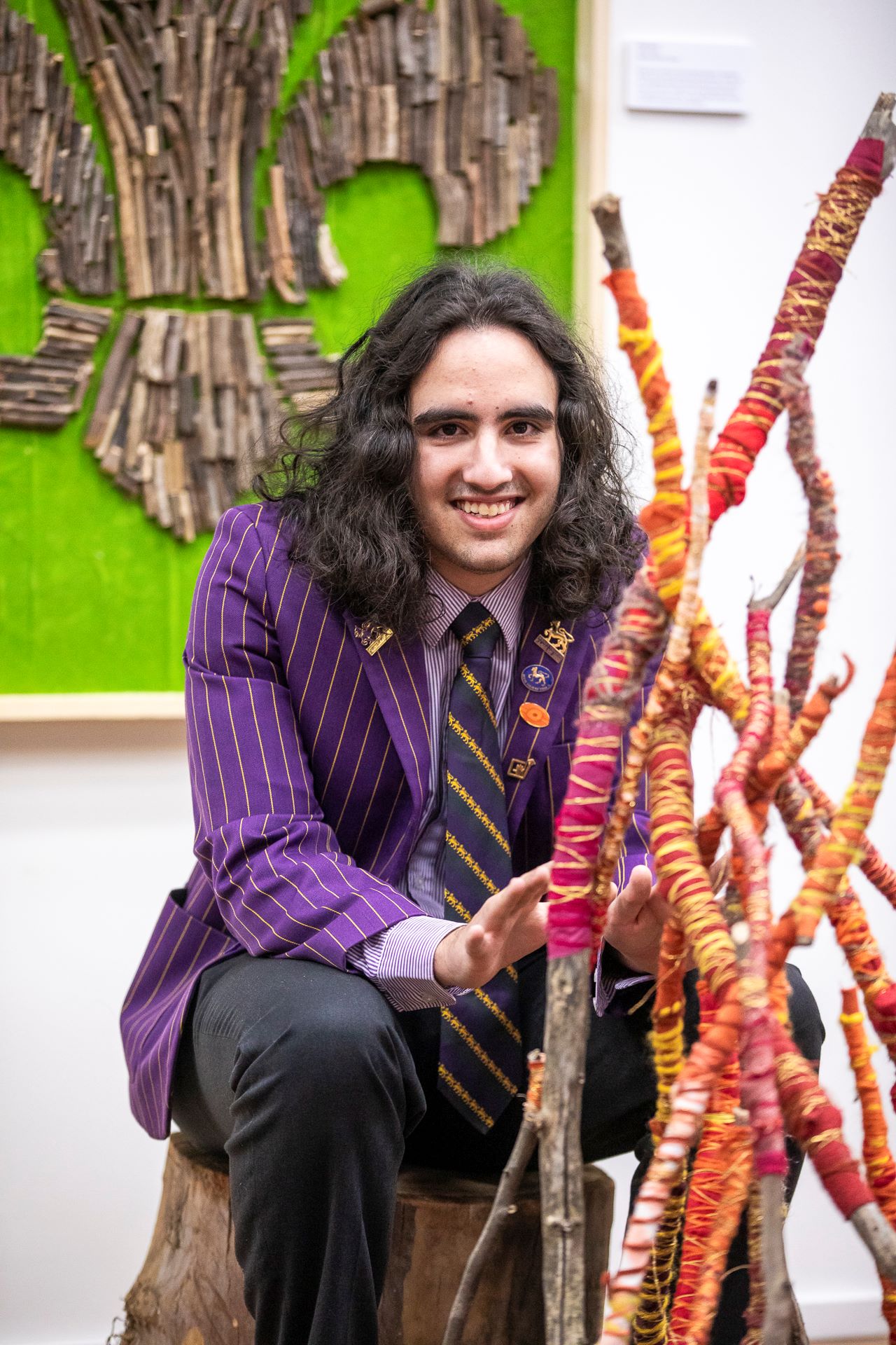 Rohan with his artwork