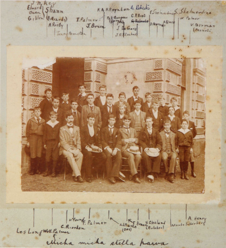 An image of boys in the Wesley boarding house in 1900
